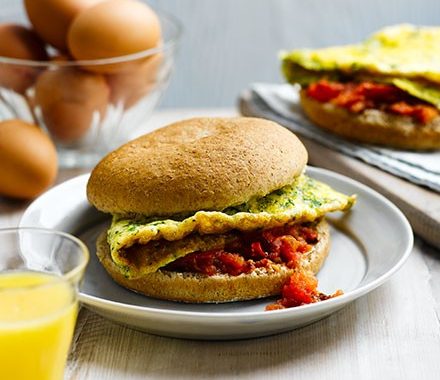 Egg & tomato baps recipe