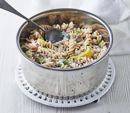 Lemon & pepper mackerel pasta recipe