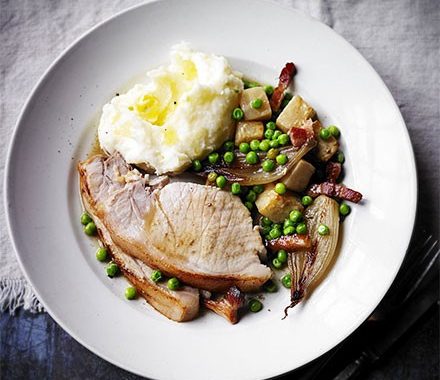 Pot-roast loin of pork in cider with celeriac recipe