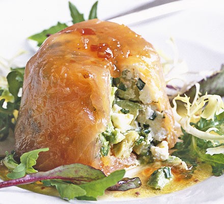 Smoked salmon & avocado terrines recipe 