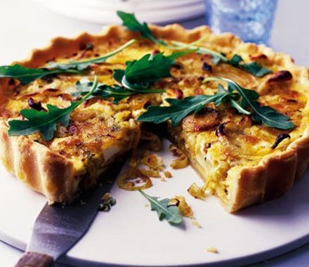Goat's cheese, potato & onion tart recipe