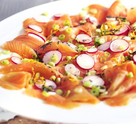 Marinated smoked salmon with poppy seeds recipe 