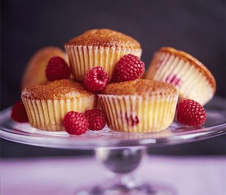 Warm raspberry cupcakes with orange sugar drizzle recipe