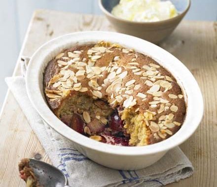 Plum & almond pudding recipe