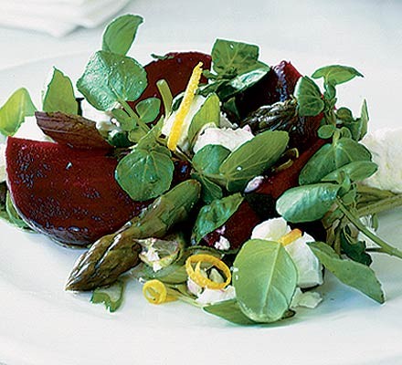 Beetroot, feta & asparagus salad recipe 