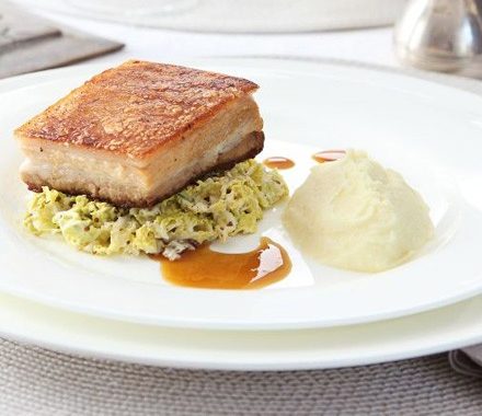 Crisp cider-braised pork belly recipe
