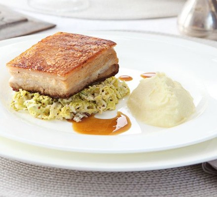 Crisp cider-braised pork belly recipe 