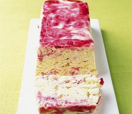 Crunchy raspberry ripple terrine recipe