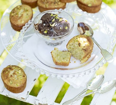 Pistachio friands with chocolate ice cream recipe 