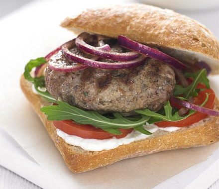 Rosemary & garlic lamb burgers recipe