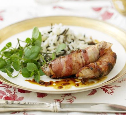 Pheasant breast à l’orange with dried apricots & prosciutto recipe 
