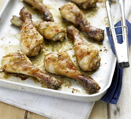 Sticky chicken drumsticks recipe 