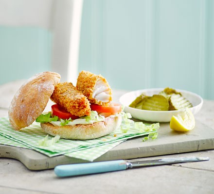 Southern fried fish finger sandwiches recipe 