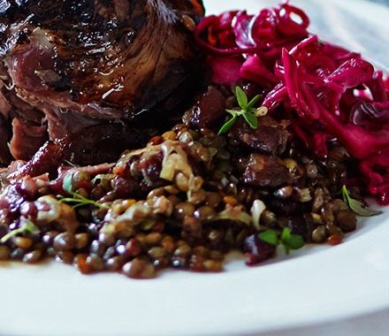 Beer-braised lentils recipe