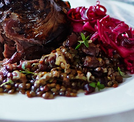 Beer-braised lentils recipe 