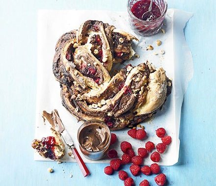 Raspberry, chocolate & hazelnut breakfast bread recipe