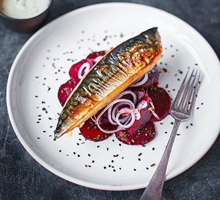 Chargrilled mackerel with sweet & sour beetroot recipe 