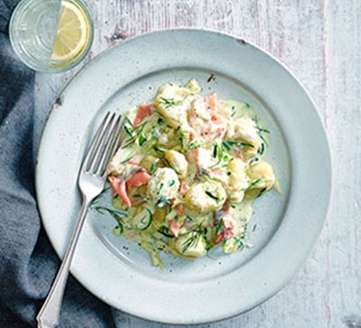 Creamy gnocchi with smoked trout & dill recipe