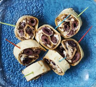 Goat’s cheese & olive tapenade spirals recipe