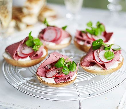 Mini salt beef bagels recipe