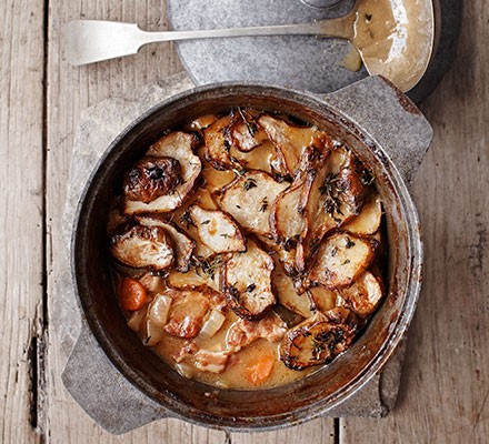 Pork, cider & artichoke stew recipe 