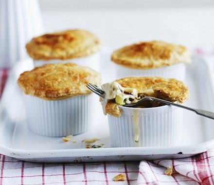 Chicken & leek mini pies recipe