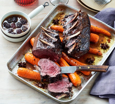 Rack of venison, roasted carrots & forager sauce recipe 