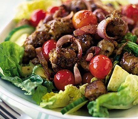 Sizzling sausage salad recipe