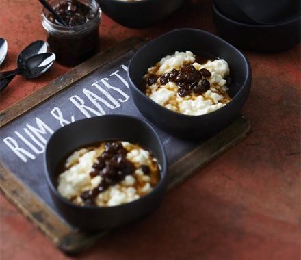 Chilled rum & raisin rice pudding recipe