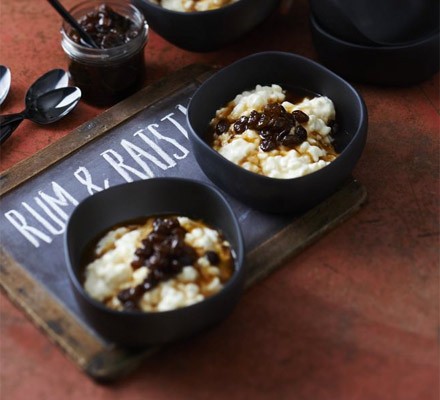 Chilled rum & raisin rice pudding recipe 