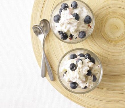 Blueberry Bircher pots recipe