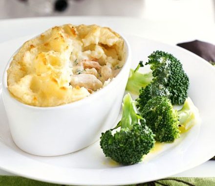 Fish pies with smoked salmon, prawns & dill recipe