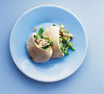 Lemony tuna pitta pockets  recipe 