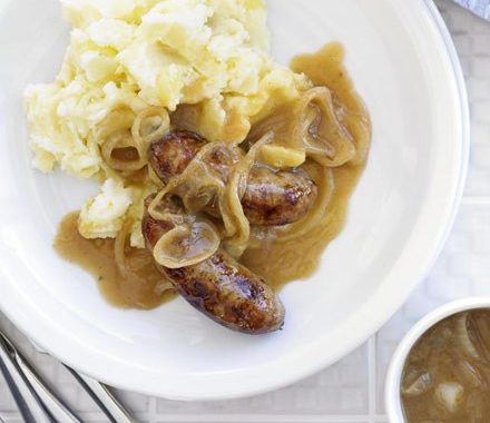Sausages with apple mash recipe