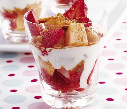 Strawberry, melon & ginger sundaes recipe