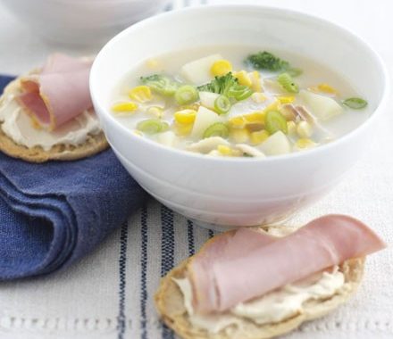 Haddock & sweetcorn soup recipe