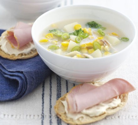 Haddock & sweetcorn soup recipe 