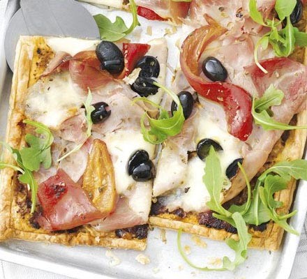 Red pepper, ham & cheese tart recipe 