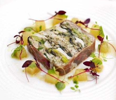 Prosciutto-wrapped chicken & leek terrine recipe