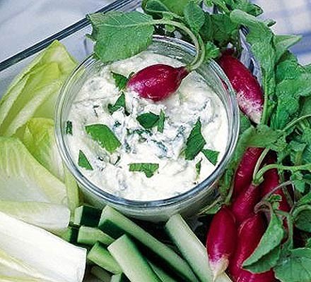 Herby feta & lemon dip with crudités recipe 