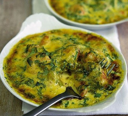 Leek & prawn gratin recipe 