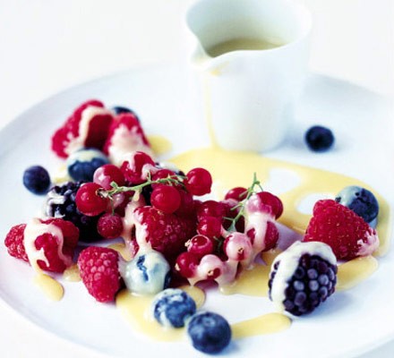 Iced berries with hot chocolate sauce recipe 