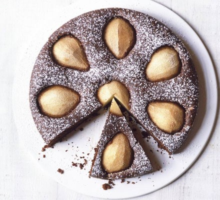 Flourless chocolate & pear cake recipe 