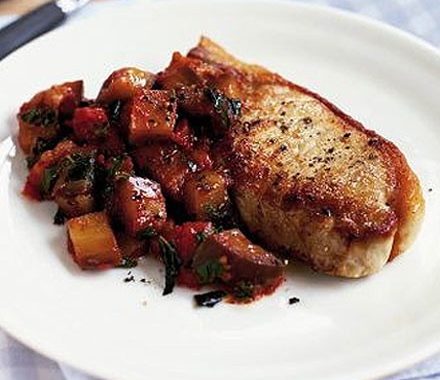 Pork chops with aubergine recipe