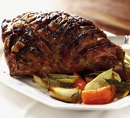 Roast spring lamb with rosé wine & oranges recipe 