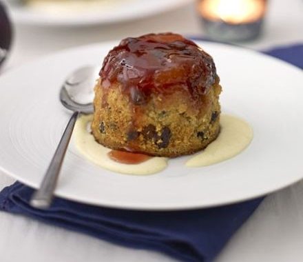 Sloe gin & fruit sponge puddings with custard recipe