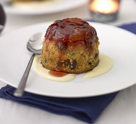 Sloe gin & fruit sponge puddings with custard recipe 