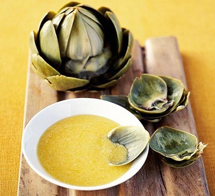 Artichokes with Parmesan butter sauce recipe 