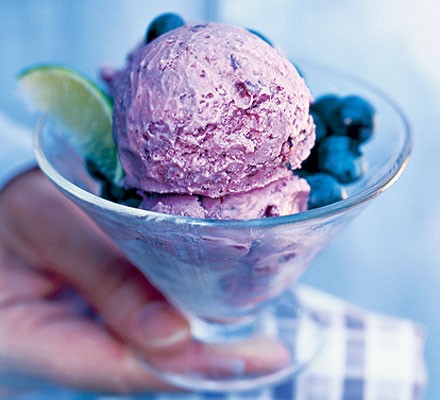 Blueberry, coconut & lime ice  cream recipe 