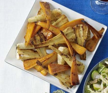 Maple mustard roots recipe